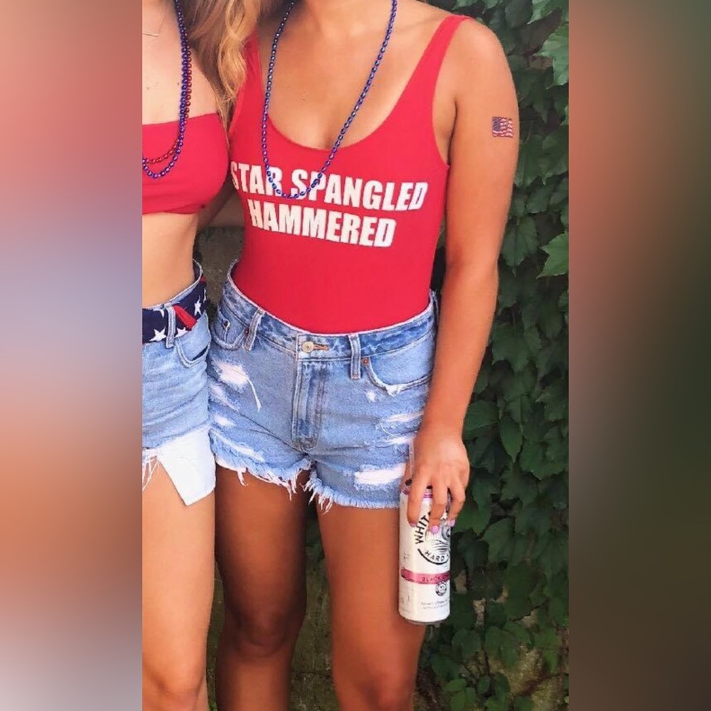 Star spangled hammered bathing suit